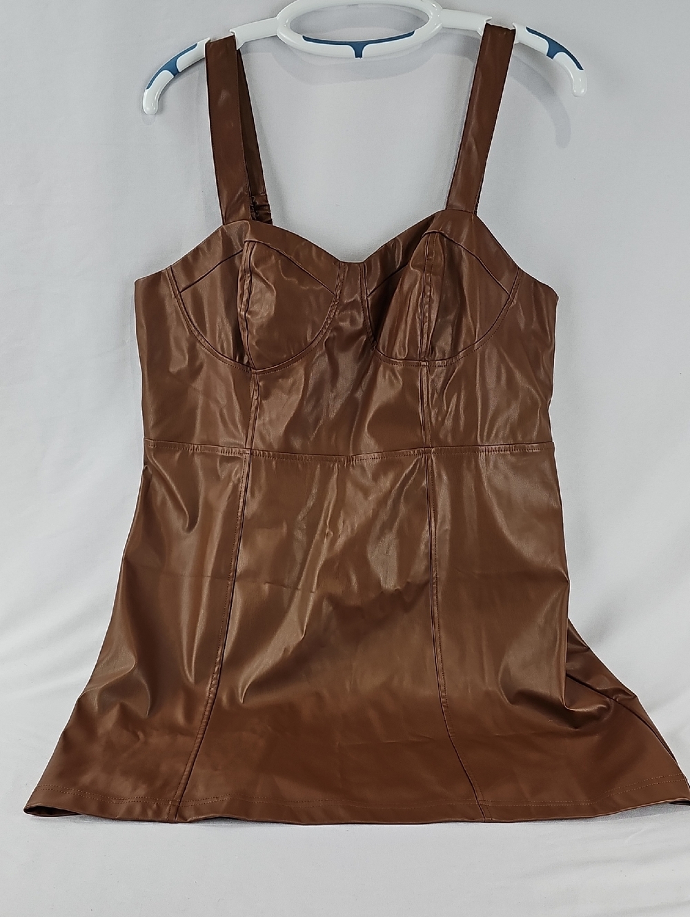 a new day Brown Faux Leather Bustier Dress